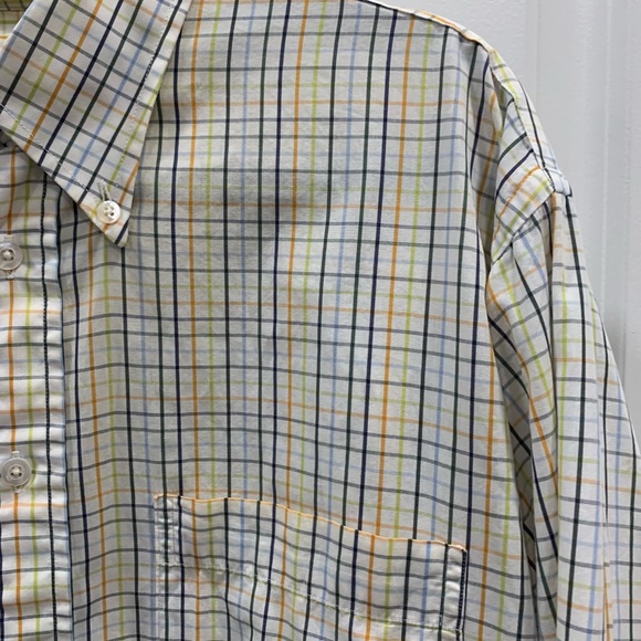2 Burberry Mens Dress Shirts Button Ups Plaid Blue & White Medium Bundle - Picture 11 of 16